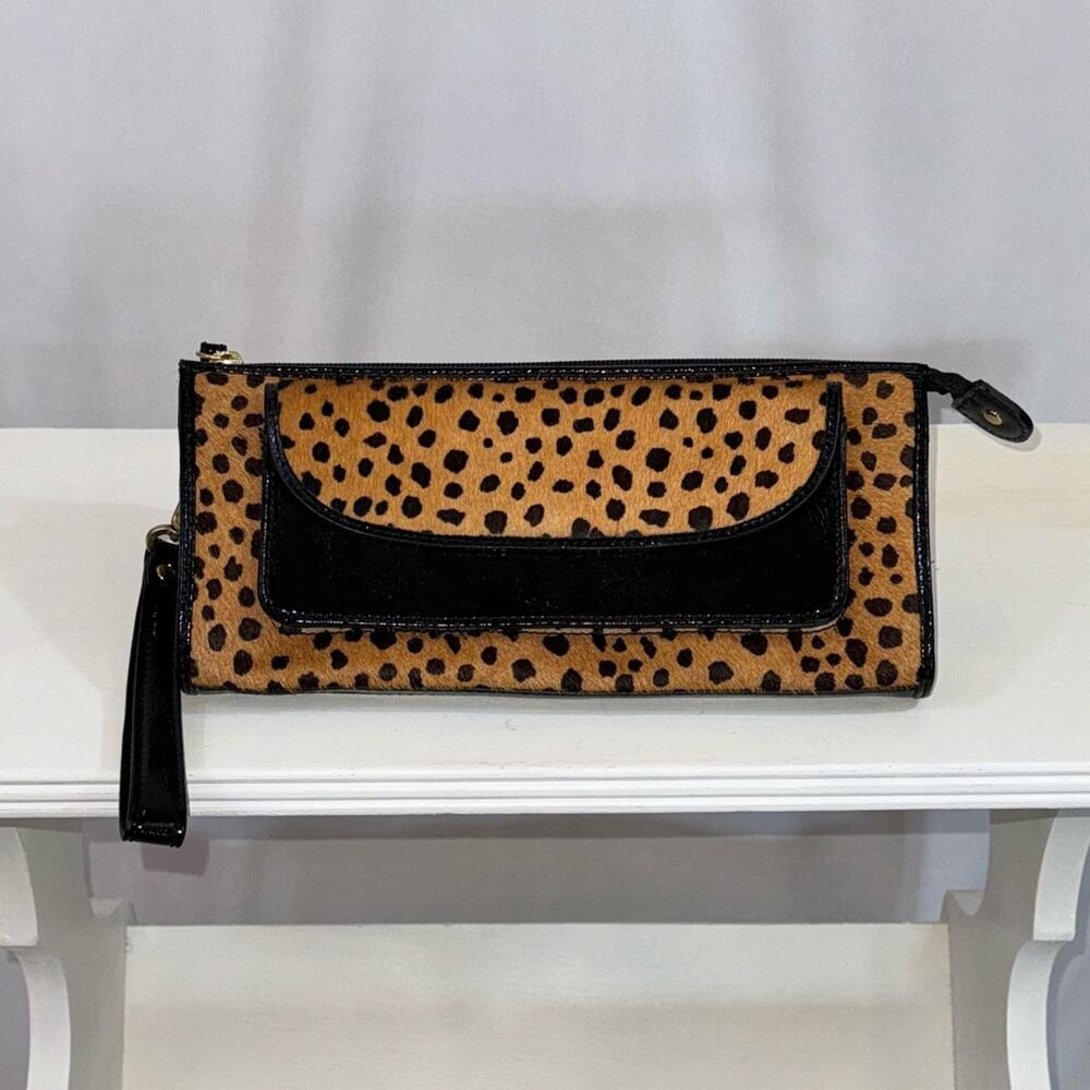 Super fun Talbots clutch in Faux-fur Animal print